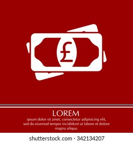 Flat icon of money (sterling) vector icon