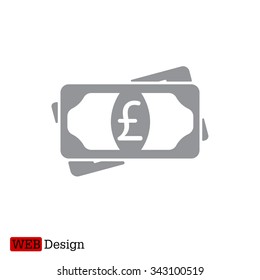 Flat icon of money (sterling) vector icon