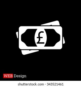 Flat icon of money (sterling) vector icon