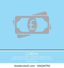 Flat icon of money (sterling) vector icon