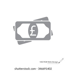 Flat icon of money (sterling) vector icon