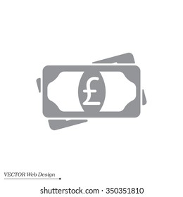 Flat icon of money (sterling) vector icon