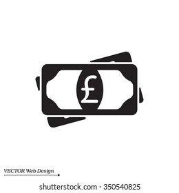 Flat icon of money (sterling) vector icon