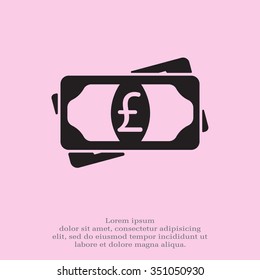 Flat icon of money (sterling) vector icon