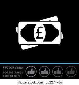 Flat icon of money (sterling) vector icon