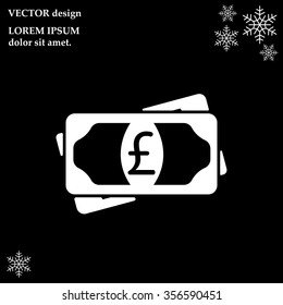 Flat icon of money (sterling) vector icon