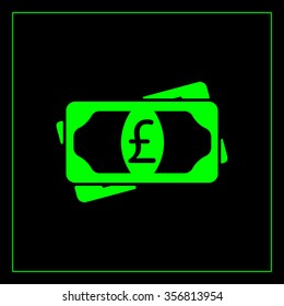 Flat icon of money (sterling) vector icon