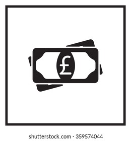 Flat icon of money (sterling) vector icon