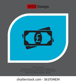 Flat icon of money (sterling) vector icon