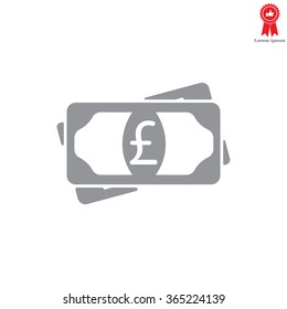 Flat icon of money (sterling) vector icon