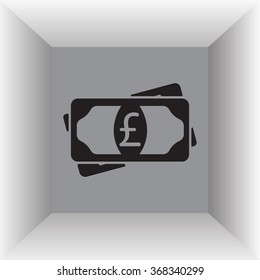 Flat icon of money (sterling) vector icon