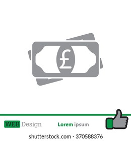 Flat icon of money (sterling) vector icon