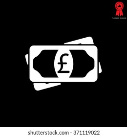 Flat icon of money (sterling) vector icon