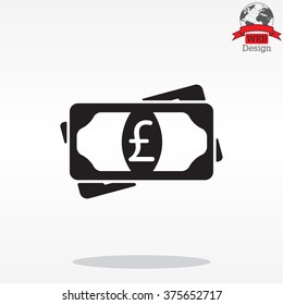 Flat icon of money (sterling) vector icon