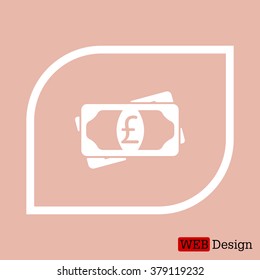 Flat icon of money (sterling) vector icon