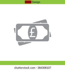 Flat icon of money (sterling) vector icon