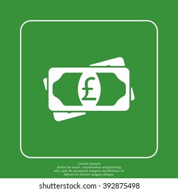 Flat icon of money (sterling) vector icon