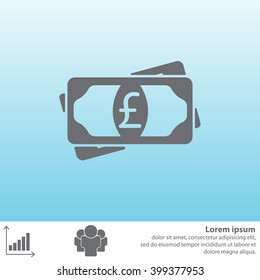 Flat icon of money (sterling) vector icon