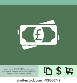 Flat icon of money (sterling) vector icon