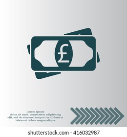 Flat icon of money (sterling) vector icon