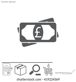 Flat icon of money (sterling) vector icon