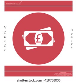 Flat icon of money (sterling) vector icon