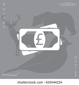 Flat icon of money (sterling) vector icon