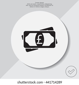 Flat icon of money (sterling) vector icon