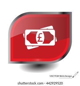 Flat icon of money (sterling) vector icon