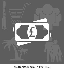 Flat icon of money (sterling) vector icon