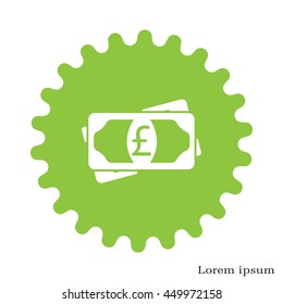 Flat icon of money (sterling) vector icon