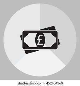 Flat icon of money (sterling) vector icon