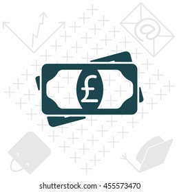Flat icon of money (sterling) vector icon
