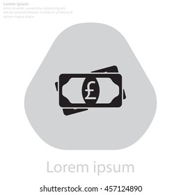 Flat icon of money (sterling) vector icon