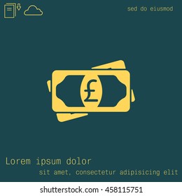 Flat icon of money (sterling) vector icon