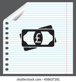 Flat icon of money (sterling) vector icon