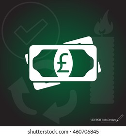 Flat icon of money (sterling) vector icon