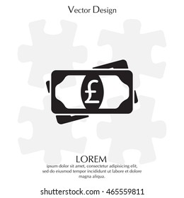 Flat icon of money (sterling) vector icon