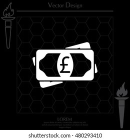 Flat icon of money (sterling) vector icon
