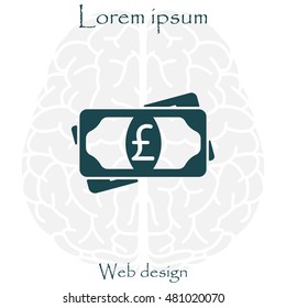 Flat icon of money (sterling) vector icon