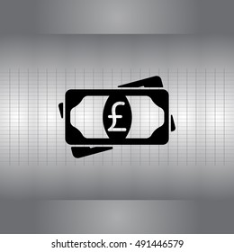Flat icon of money (sterling) vector icon