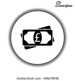 Flat icon of money (sterling) vector icon