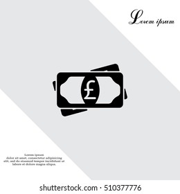 Flat icon of money (sterling) vector icon