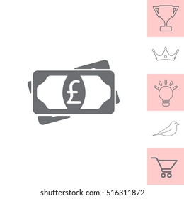Flat icon of money (sterling) vector icon