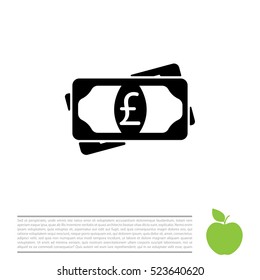 Flat icon of money (sterling) vector icon