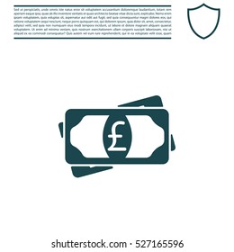 Flat icon of money (sterling) vector icon
