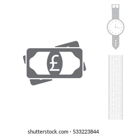Flat icon of money (sterling) vector icon