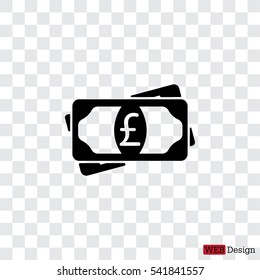 Flat icon of money (sterling) vector icon