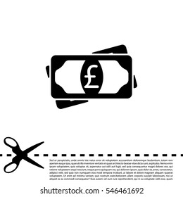 Flat icon of money (sterling) vector icon
