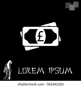 Flat icon of money (sterling) vector icon